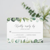 Eucalyptus Greenery Rustic Wedding RSVP (Staand voorkant)