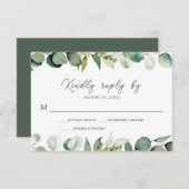 Eucalyptus Greenery Rustic Wedding RSVP (Voorkant / Achterkant)