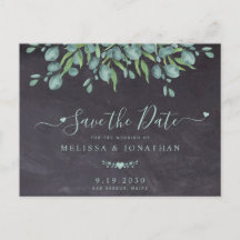 Eucalyptus Greenery Rustic Wedding Save the Date