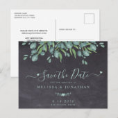 Eucalyptus Greenery Rustic Wedding Save the Date Aankondigingskaart (Voorkant / Achterkant)