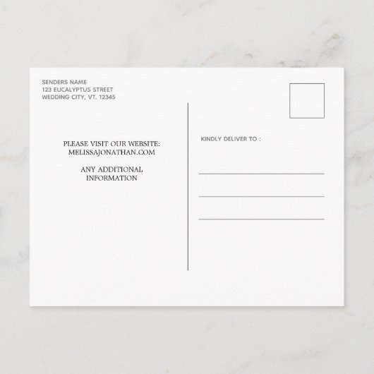 Eucalyptus Greenery Rustic Wedding Save the Date Aankondigingskaart (Achterkant)