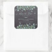 Eucalyptus Greenery Rustic Wedding Save the Date Vierkante Sticker (Tas)