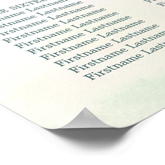 Eucalyptus Greenery Rustic Wedding Seding Chart Poster (Hoek)