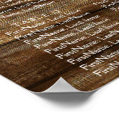 Eucalyptus Greenery Rustic Wood Weddenschap Poster (Hoek)