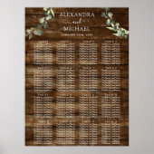 Eucalyptus Greenery Rustic Wood Weddenschap Poster (Voorkant)