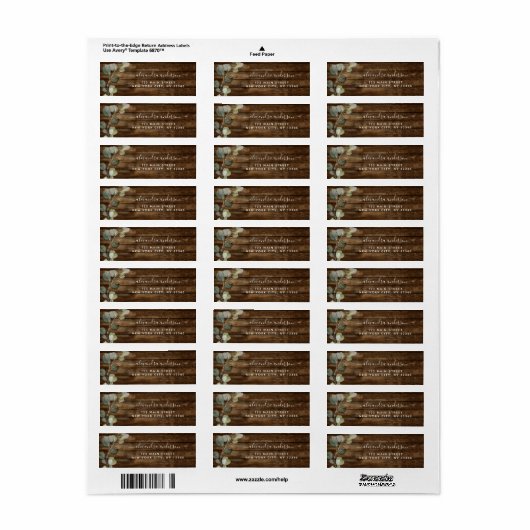 Eucalyptus Greenery Rustic Wood Wedding Etiket (Full Sheet)