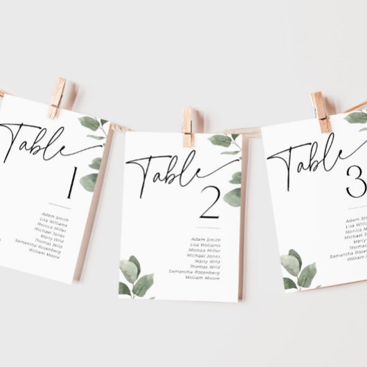 Eucalyptus Greenery Sage Groene Tafel Naam Kaart