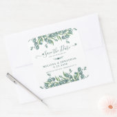 Eucalyptus Greenery Sage Wedding Save the Date Vierkante Sticker (Envelop)