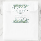 Eucalyptus Greenery Sage Wedding Save the Date Vierkante Sticker (Tas)