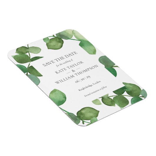 Eucalyptus Greenery Save the Date Magneet (Rechterzijde)