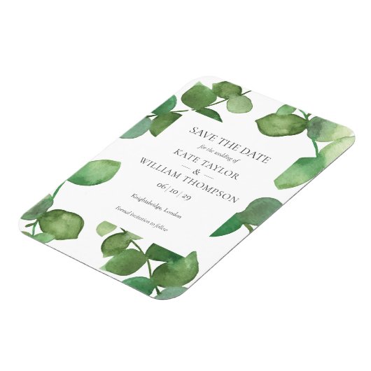 Eucalyptus Greenery Save the Date Magneet (Linkerzijde)