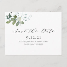 Eucalyptus Greenery Save the Date Wedding Aankondigingskaart