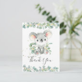 Eucalyptus Greenery Schattige Koala Verjaardag Bed Briefkaart (Staand voorkant)