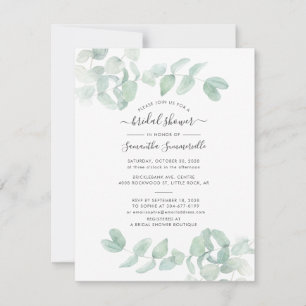 Eucalyptus Greenery Script Botanical Vrijgezellenf Kaart