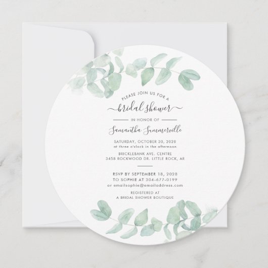 Eucalyptus Greenery Script Botanical Vrijgezellenf Kaart (Voorkant)