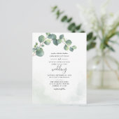 Eucalyptus Greenery Script Botanical Wedding Uitnodiging Briefkaart (Staand voorkant)