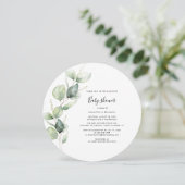 Eucalyptus Greenery Script Couples Baby shower Kaart (Staand voorkant)