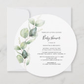 Eucalyptus Greenery Script Couples Baby shower Kaart (Voorkant)