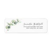 Eucalyptus Greenery Script Modern Return Address Etiket (Voorkant)