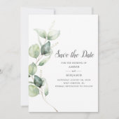 Eucalyptus Greenery Script Save the Date (Voorkant)