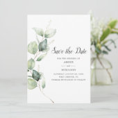 Eucalyptus Greenery Script Save the Date (Staand voorkant)