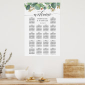 Eucalyptus greenery script seating chart poster (Keuken)