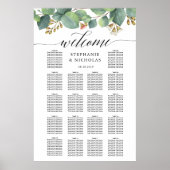 Eucalyptus greenery script seating chart poster (Voorkant)