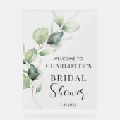 Eucalyptus Greenery Script Vrijgezellenfeest Welko Acryl Bord (Voorkant)