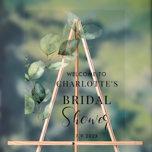 Eucalyptus Greenery Script Vrijgezellenfeest Welko Acryl Bord (Neutraal)