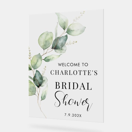 Eucalyptus Greenery Script Vrijgezellenfeest Welko Acryl Bord (Hoek)