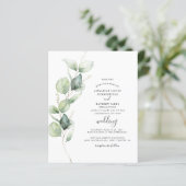 Eucalyptus Greenery Script Weddenschap (Staand voorkant)