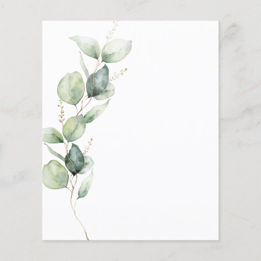 Eucalyptus Greenery Script Weddenschap (Achterkant)