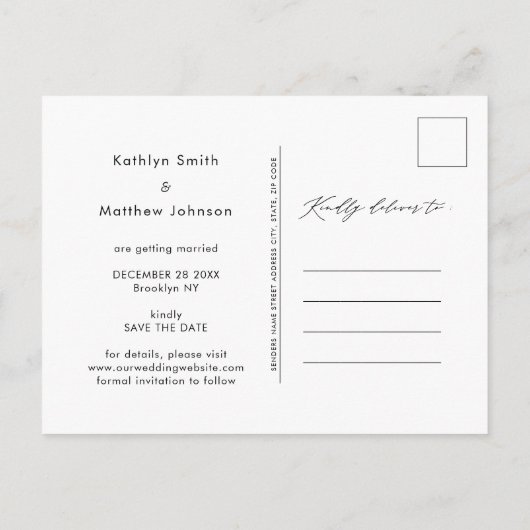 Eucalyptus Greenery Script Weddenschap bewaart de  Aankondigingskaart (Achterkant)