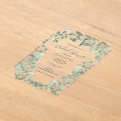 Eucalyptus Greenery Silver Dollar Vrijgezellenfees Acryl Uitnodigingen (Laagn)