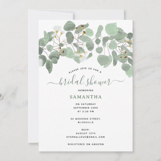 Eucalyptus Greenery Silver Dollar Vrijgezellenfees Kaart (Voorkant)