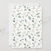 Eucalyptus Greenery Silver Dollar Vrijgezellenfees Kaart (Achterkant)