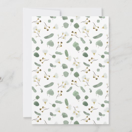 Eucalyptus Greenery Silver Dollar Vrijgezellenfees Kaart (Achterkant)