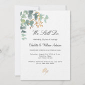 Eucalyptus greenery simpel vow vernieuwing luxe kaart (Voorkant)