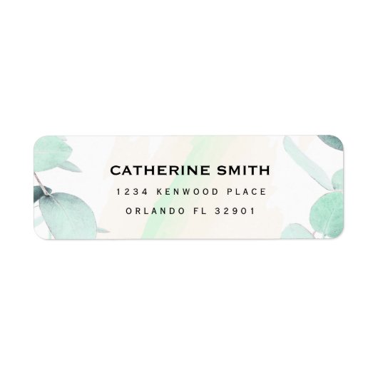 Eucalyptus Greenery Simple and Modern Wedding Labe Etiket (Voorkant)