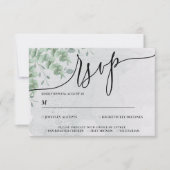 Eucalyptus Greenery Simple Calligraphy Boho RSVP Kaartje (Voorkant)