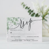 Eucalyptus Greenery Simple Calligraphy Boho RSVP Kaartje (Staand voorkant)