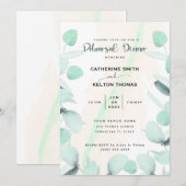 Eucalyptus Greenery Simple Rehearsal Dinner Kaart (Voorkant / Achterkant)