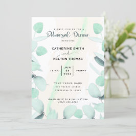 Eucalyptus Greenery Simple Rehearsal Dinner Kaart
