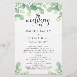 Eucalyptus Greenery Simple Script Weddenschap