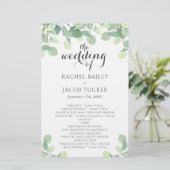 Eucalyptus Greenery Simple Script Weddenschap (Staand voorkant)