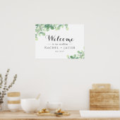 Eucalyptus Greenery Simple Script Wedding Welcome Poster (Keuken)