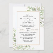 Eucalyptus Greenery Simple Wedding L008 Kaart (Voorkant)