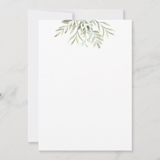 Eucalyptus Greenery Simple Wedding L008 Kaart (Achterkant)