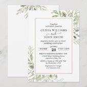 Eucalyptus Greenery Simple Wedding L008 Kaart (Voorkant / Achterkant)