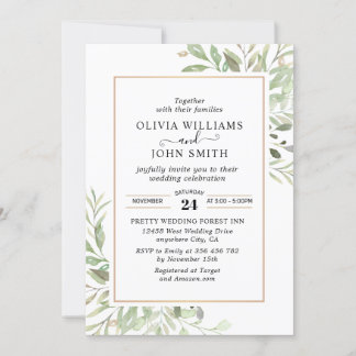Eucalyptus Greenery Simple Wedding L008 Kaart